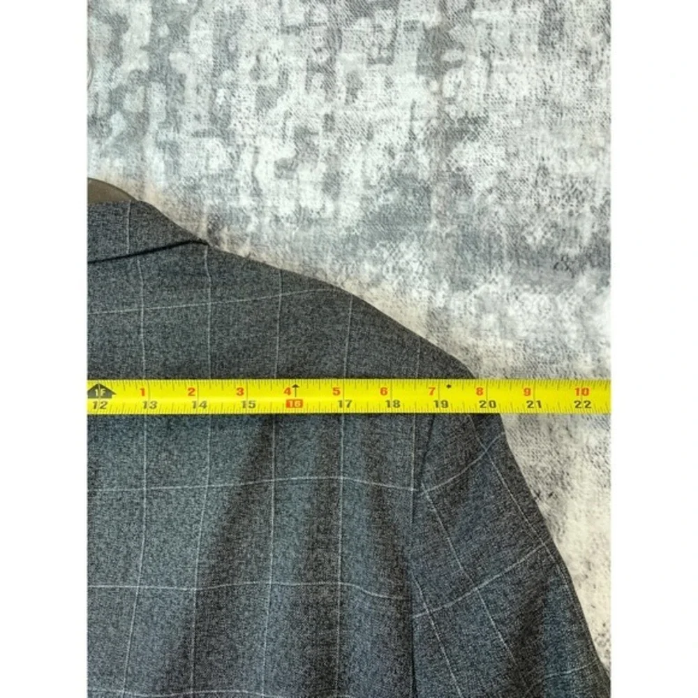 Banana Republic Marzotto Mill 44L‎ Gray Windowpane Sport Coat Blazer Wool Blend